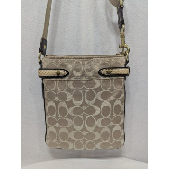 Coach Colette Signature Python Snakeskin Print Sateen Crossbody Bag 44752 - Picture 2 of 12